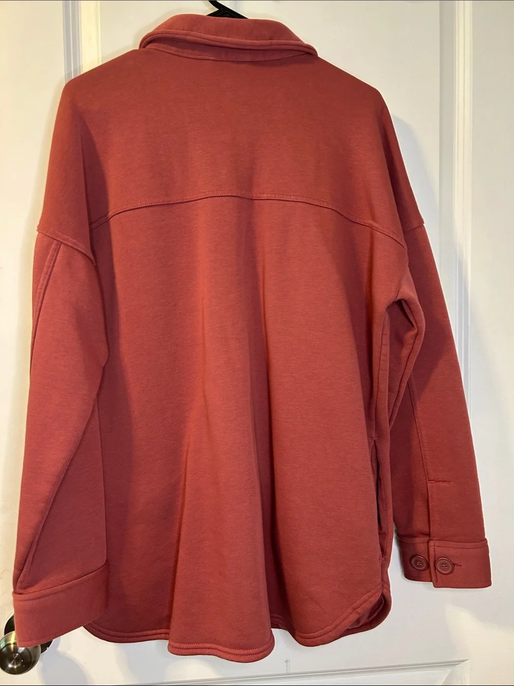 Oversized Button-Down Shacket in Rust - Picture 5 of 5
